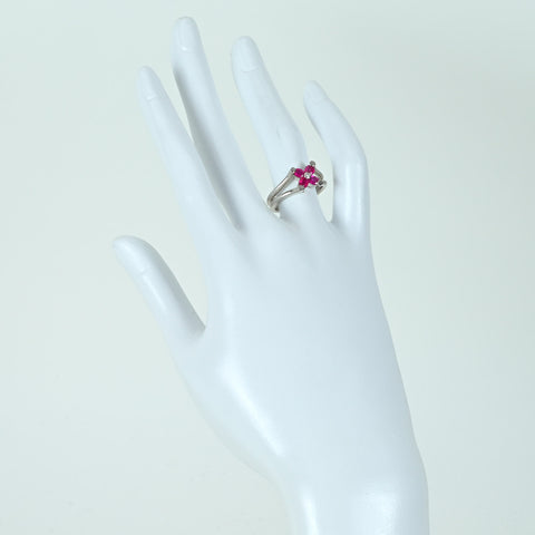 【中古】PT900 Myanmar RUBY RING ミャンマー（ビルマ）産ルビーリング R0.85ct D0.01ct 日宝協 鑑別書 7.8g #12