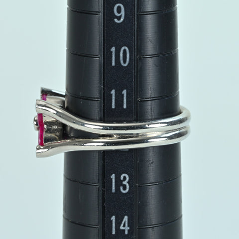 【中古】PT900 Myanmar RUBY RING ミャンマー（ビルマ）産ルビーリング R0.85ct D0.01ct 日宝協 鑑別書 7.8g #12