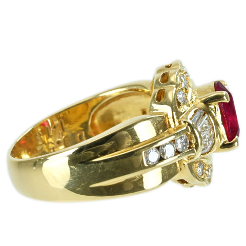 【中古】K18YG RUBY RING ルビーリング R1.18ct D0.52ct CGLソーティング 6.6g #10