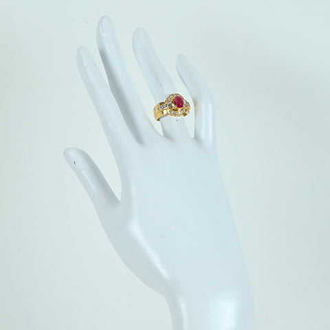 【中古】K18YG RUBY RING ルビーリング R1.18ct D0.52ct CGLソーティング 6.6g #10
