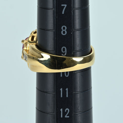 【中古】K18YG RUBY RING ルビーリング R1.18ct D0.52ct CGLソーティング 6.6g #10