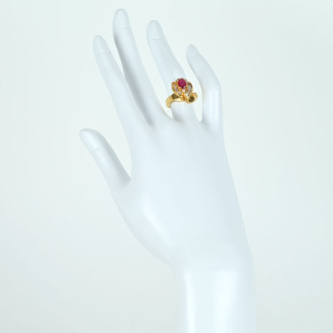[Pre-owned] 18K Yellow Gold Ruby Ring, R 0.75ct, D 0.46ct, 6.3g, #10 