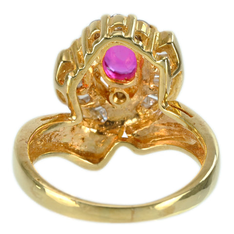 [Pre-owned] 18K Yellow Gold Ruby Ring, R 0.75ct, D 0.46ct, 6.3g, #10 