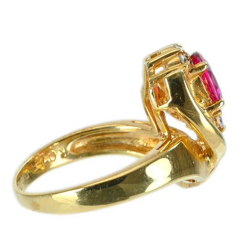 [Pre-owned] 18K Yellow Gold Ruby Ring, R 0.75ct, D 0.46ct, 6.3g, #10 