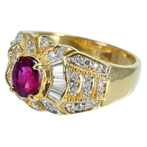 [Pre-owned] K18YG/WG RUBY Ruby Ring D0.42ct 6.8g #13 