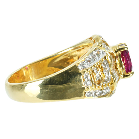 [Pre-owned] K18YG/WG RUBY Ruby Ring D0.42ct 6.8g #13 