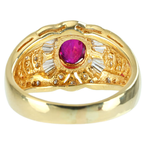 [Pre-owned] K18YG/WG RUBY Ruby Ring D0.42ct 6.8g #13 