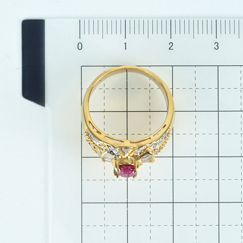 [Pre-owned] K18YG/WG RUBY Ruby Ring D0.42ct 6.8g #13 