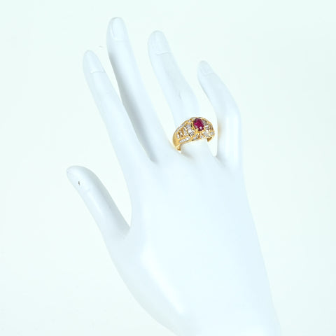 [Pre-owned] K18YG/WG RUBY Ruby Ring D0.42ct 6.8g #13 