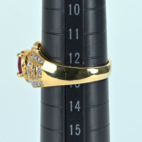 [Pre-owned] K18YG/WG RUBY Ruby Ring D0.42ct 6.8g #13 