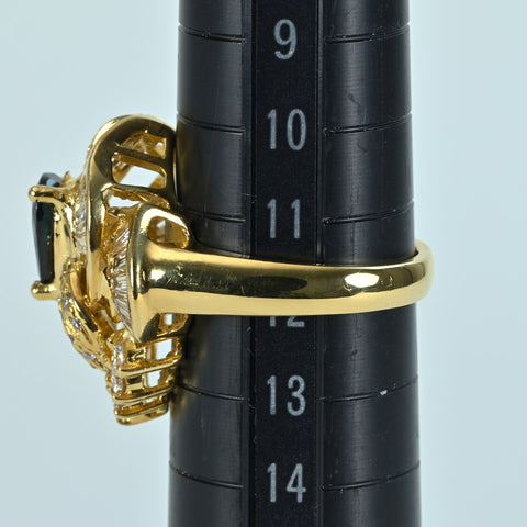 【中古】 K18YG SAPPHIRE RING サファイアリング S1.27ct D1.95ct 11.1g #12