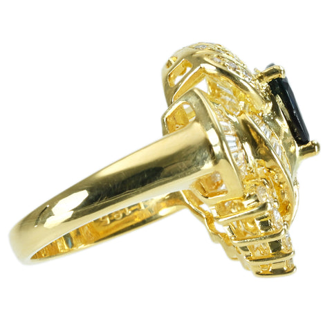 【中古】 K18YG SAPPHIRE RING サファイアリング S1.27ct D1.95ct 11.1g #12