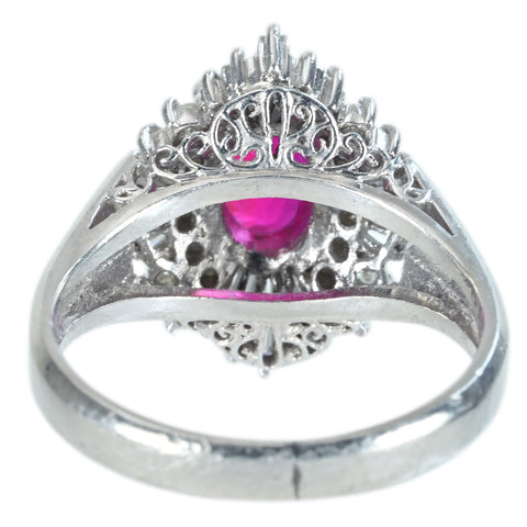 【中古】PT900 RUBY RING ルビーリング R0.93ct D0.48ct CGLソーティング 7.1g #9.5
