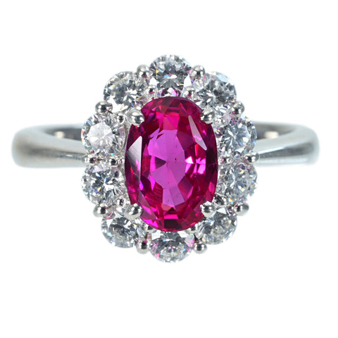 【中古】PT900 RUBYスリランカ産非加熱ルビーリング RING R2.00ct D0.95ct GIA鑑別書 6.2g #12