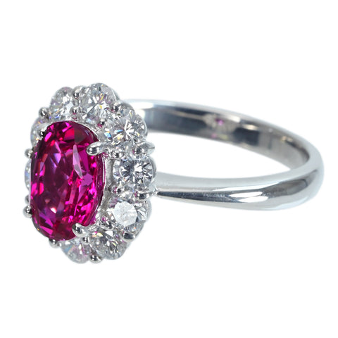 【中古】PT900 RUBYスリランカ産非加熱ルビーリング RING R2.00ct D0.95ct GIA鑑別書 6.2g #12