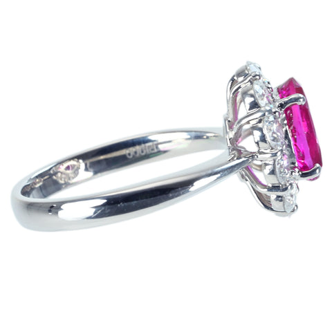 【中古】PT900 RUBYスリランカ産非加熱ルビーリング RING R2.00ct D0.95ct GIA鑑別書 6.2g #12