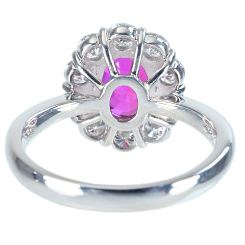 【中古】PT900 RUBYスリランカ産非加熱ルビーリング RING R2.00ct D0.95ct GIA鑑別書 6.2g #12