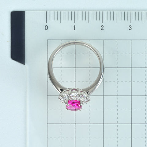 【中古】PT900 RUBYスリランカ産非加熱ルビーリング RING R2.00ct D0.95ct GIA鑑別書 6.2g #12