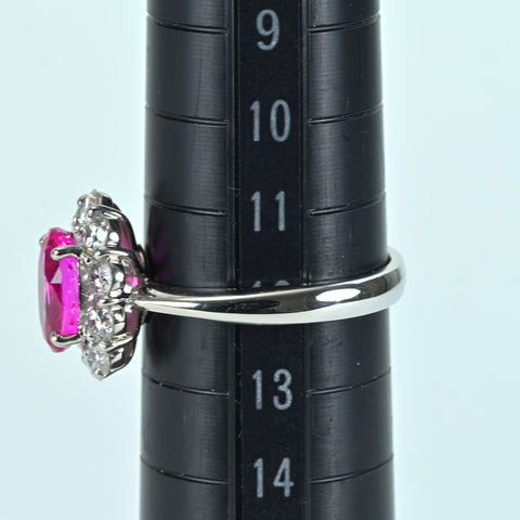 【中古】PT900 RUBYスリランカ産非加熱ルビーリング RING R2.00ct D0.95ct GIA鑑別書 6.2g #12