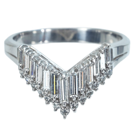 [Used] PT900 DIAMOND V-Line Ring, D0.46ct, 5.8g, #12 