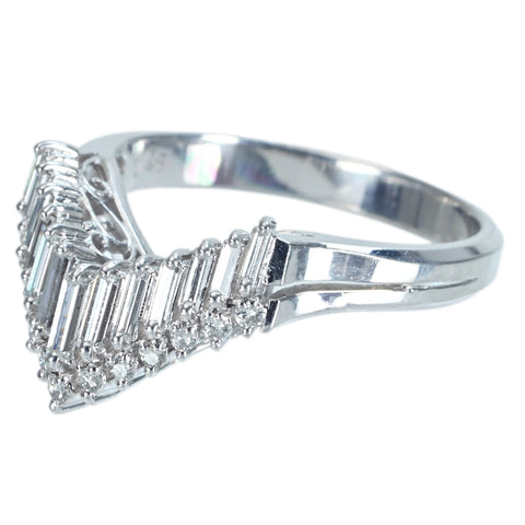 [Used] PT900 DIAMOND V-Line Ring, D0.46ct, 5.8g, #12 