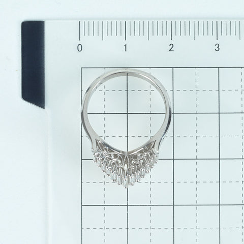 [Used] PT900 DIAMOND V-Line Ring, D0.46ct, 5.8g, #12 