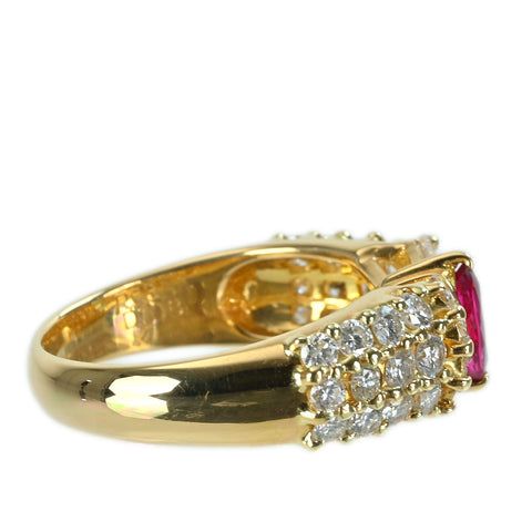 [Pre-owned] 18K Yellow Gold Ruby Ring, R 0.354ct, D 1.08ct, 5.0g, #10 