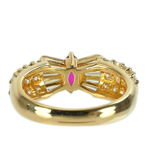 [Pre-owned] 18K Yellow Gold Ruby Ring, R 0.354ct, D 1.08ct, 5.0g, #10 
