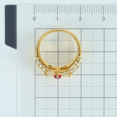 [Pre-owned] 18K Yellow Gold Ruby Ring, R 0.354ct, D 1.08ct, 5.0g, #10 