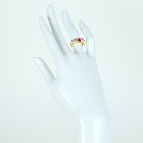 [Pre-owned] 18K Yellow Gold Ruby Ring, R 0.354ct, D 1.08ct, 5.0g, #10 