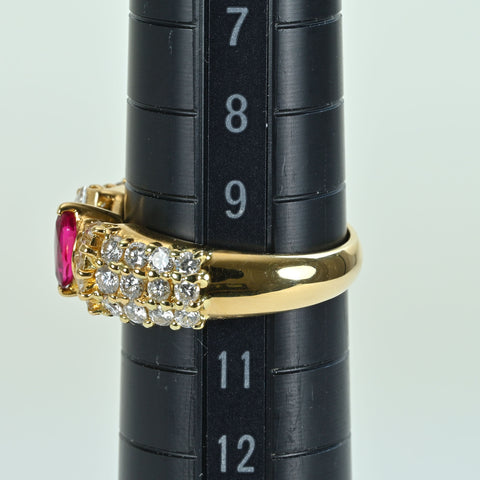 [Pre-owned] 18K Yellow Gold Ruby Ring, R 0.354ct, D 1.08ct, 5.0g, #10 