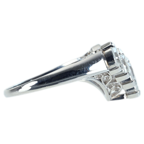 【中古】PT900 DIAMOND RING ダイヤモンドV字リング D1.00ct 4.6g #11.5