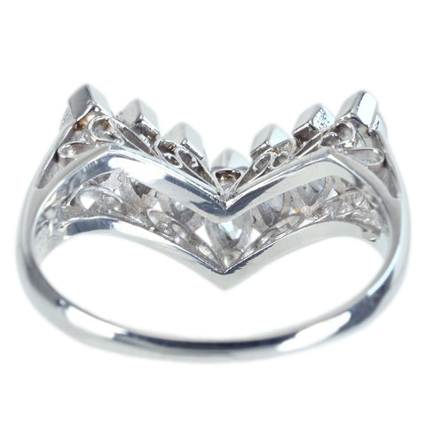 【中古】PT900 DIAMOND RING ダイヤモンドV字リング D1.00ct 4.6g #11.5