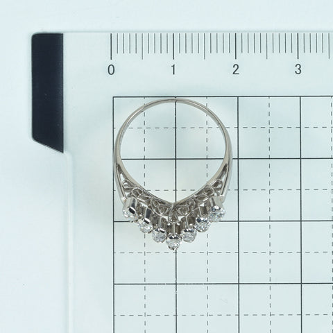 【中古】PT900 DIAMOND RING ダイヤモンドV字リング D1.00ct 4.6g #11.5