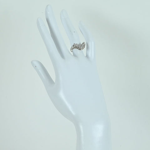【中古】PT900 DIAMOND RING ダイヤモンドV字リング D1.00ct 4.6g #11.5