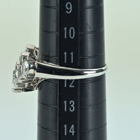 【中古】PT900 DIAMOND RING ダイヤモンドV字リング D1.00ct 4.6g #11.5