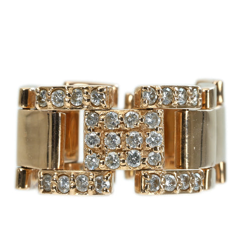 【中古】K18PG DIAMOND RING ダイヤモンド ベルトリング D0.40ct 8.4g #12.5