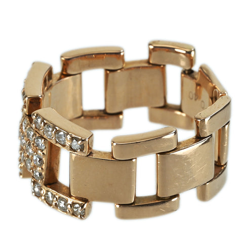 [Pre-owned] K18PG DIAMOND RING Diamond Belt Ring D0.40ct 8.4g #12.5 