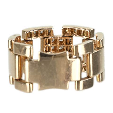 [Pre-owned] K18PG DIAMOND RING Diamond Belt Ring D0.40ct 8.4g #12.5 