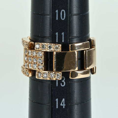 [Pre-owned] K18PG DIAMOND RING Diamond Belt Ring D0.40ct 8.4g #12.5 