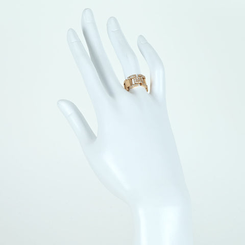 [Pre-owned] K18PG DIAMOND RING Diamond Belt Ring D0.40ct 8.4g #12.5 