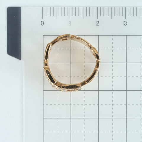 [Pre-owned] K18PG DIAMOND RING Diamond Belt Ring D0.40ct 8.4g #12.5 
