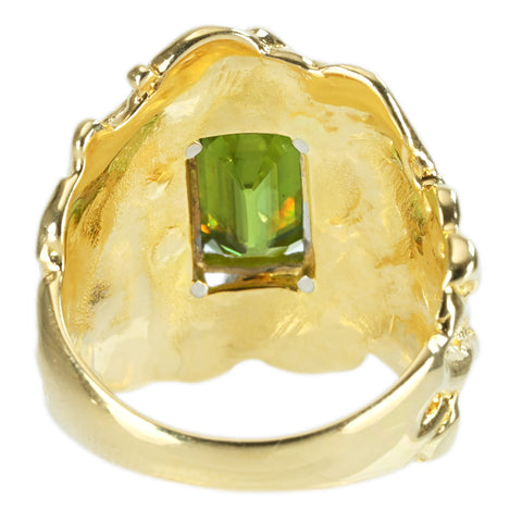 【中古】K18/PT900 SPHENE RING スフェーンリング 2.33ct D0.25ct 10.9g #13