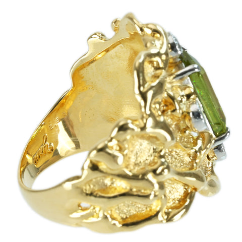 【中古】K18/PT900 SPHENE RING スフェーンリング 2.33ct D0.25ct 10.9g #13