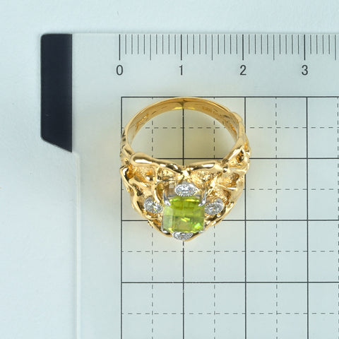 【中古】K18/PT900 SPHENE RING スフェーンリング 2.33ct D0.25ct 10.9g #13