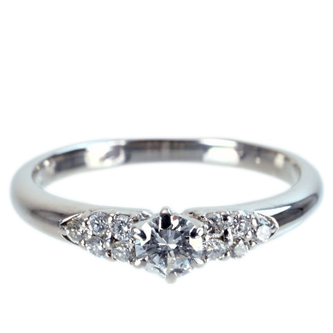 【中古】PT900 DIAMOND RING ダイヤモンドリング 0.22ct D0.14ct 3.3g #11