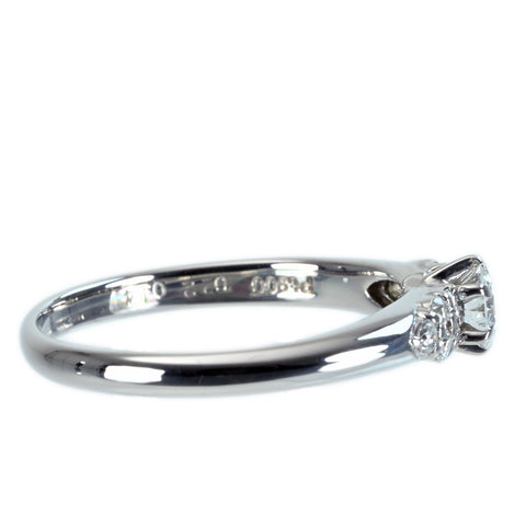 【中古】PT900 DIAMOND RING ダイヤモンドリング 0.22ct D0.14ct 3.3g #11