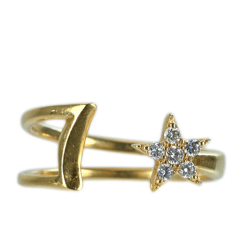 【中古】スタージュエリー K18YG DIAMOND RING ダイヤモンドピンキーリング D0.05ct 1.9g #4 ONE PRICE