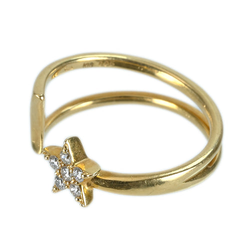 【中古】スタージュエリー K18YG DIAMOND RING ダイヤモンドピンキーリング D0.05ct 1.9g #4 ONE PRICE