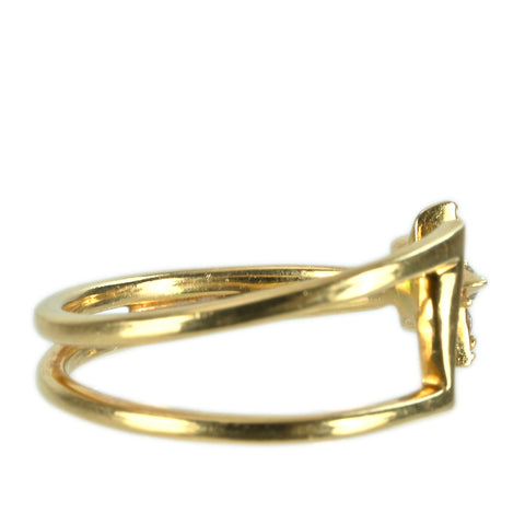 【中古】スタージュエリー K18YG DIAMOND RING ダイヤモンドピンキーリング D0.05ct 1.9g #4 ONE PRICE